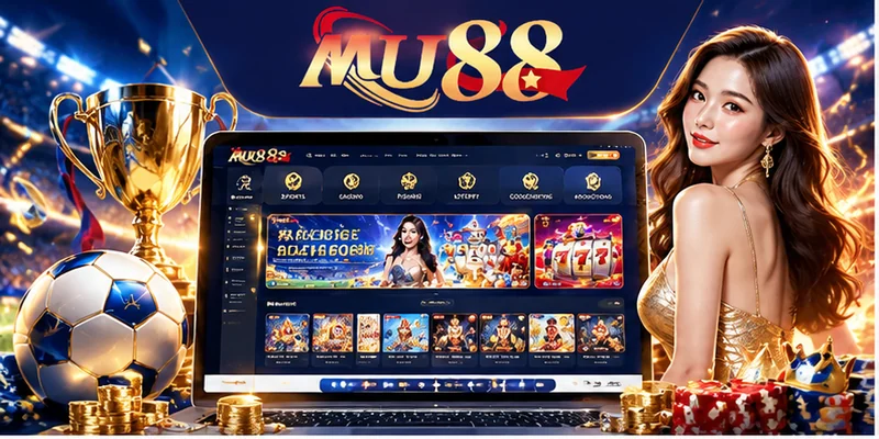 Logo MU88 cùng các sảnh giải trí trực tuyến